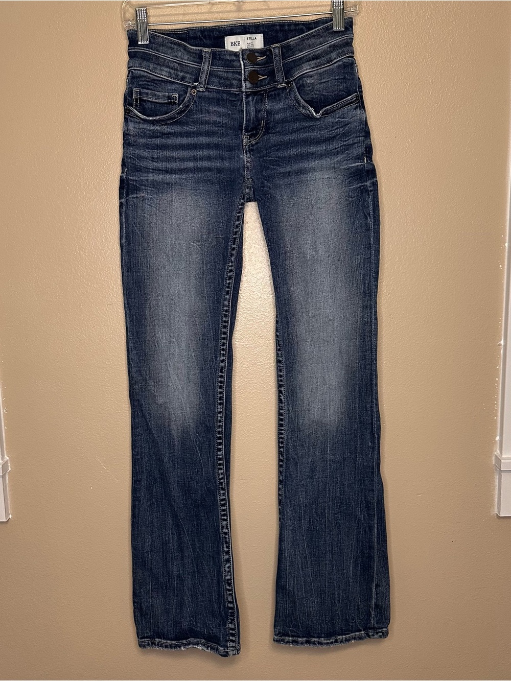 BKE Stella Women's Bootcut Jeans in Dark Blue Wash